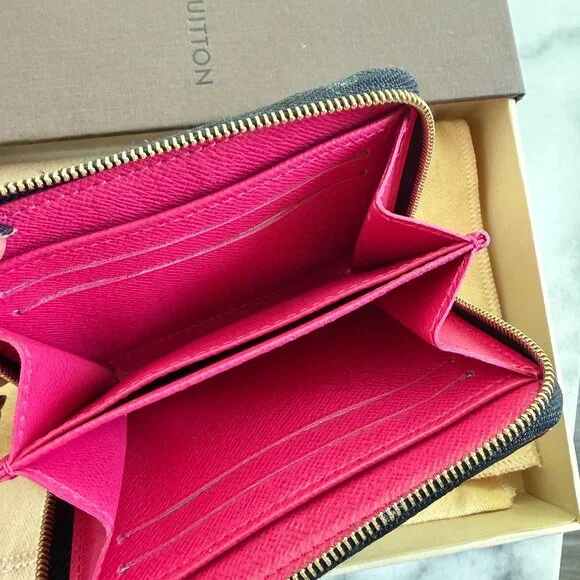 Louis Vuitton Monogram Multicolor Zippy Coin Purse Black Pink Full Set EUC - Picture 10 of 13